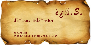 Éles Sándor névjegykártya