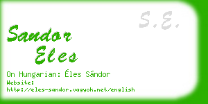 sandor eles business card