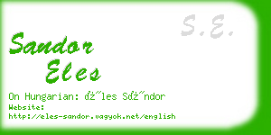 sandor eles business card